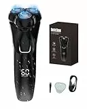 ViKKent Rasierer Herren Elektrisch mit 4D-Schwebekopf 2026 New, IPX7 Wasserdichter Elektrorasierer, Kabellos LED Elektrischer Nass- und Trockenrasierer 90 Min Laufzeit, mit Pop-Up Trimmer, Reisesperre