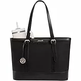 LOVEVOOK Handtasche Damen Groß, Shopper Tasche Arbeitstasche Laptoptasche 15,6 Zoll, Lehrertasche Aktentasche Schultertasche Taschen Women Handbags Tote Bag für Uni Büro Schule Business, Schwarz