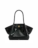 JW PEI Hana Mittelgroße Tragetasche Damen - Krokodilprägung Schwarz