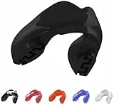 SAFEJAWZ Sport Zahnschutz für Zahnspangen Einheitsgröße Sport Mundschutz Für alle Vollkontakt-Sportarten einschließlich Rugby, MMA, Kampfsport, Kickboxen, Judo, Hockey & Boxen (Schwarz)