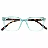 OPULIZE KOI Lesebrille - Große Rechteckige Brillenfassung - Aqua - Sehhilfe für Damen, Herren - Federscharniere - R50-Q - +2.00
