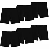 Domee Mädchen Kurze Leggings Radlerhose Sommer Shorts Baumwolle 6er-Pack, Schwarz 140 (Herstellergröße S)