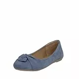 Fitters Footwear That Fits Damen Ballerina Maike Microfibre Mikrofaser Ballerinas mit Schleife Übergröße (43 EU, blau)