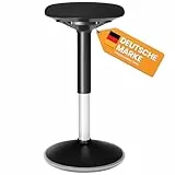 SONGMICS Dynamischer Sitzhocker, Stehhocker, Arbeitssitz, 360 ° drehbar, ergonomisch, höhenverstellbar 56-81 cm, einfache Montage, Schwarz OSC05BK