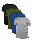 Basic Treasure 4-Pack T-Shirts für Herren 100% Baumwolle, T-Shirt Männer, Tshirt Herren - M, L, XL, 2XL oder 3XL (DE/NL/SE/PL, Alphanumerisch, L, Regular, Regular, Schwarz, Grau, Blau, und Grün)
