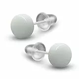 Soul-Cats Elegante Keramik Ohrstecker – Schwarz & Weiß – Zeitlose Ohrringe hypoallergen – Für Damen & Herren (weiß)