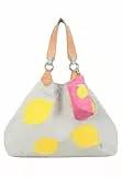 Fritzi Izzy Medium Limited Squeezy Lemon Shopper Schultertasche mit Druckknopf und dekorativen Flock-Stickdetails für Alltag und City 29 x 42 x 15 cm, Mehrfarbig