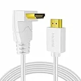 TNP Products Hochgeschwindigkeits-HDMI-Kabel, rechtwinklig, 90 Grad, unterstützt 4K 60Hz, 3D, ARC/eARC, Ethernet für Gaming, Xbox One, PS4, Apple TV, HDTV, 3 m, Weiß