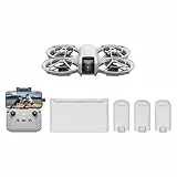 DJI Neo Fly More Combo – Mini Drohne mit Kamera 4K UHD Für Kinder, 135g, Follow-Me, Handstart, Motivverfolgung, QuickShots, Integrierter Propellerschutz, C0, mit RC-N3 und 3 Akkus