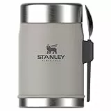 Stanley Classic Legendary Thermobehälter Für Essen Mit Göffel 400 ml - Hält 7 Stunden Heiß Oder Kalt - Edelstahl Warmhaltebehälter - BPA-Frei - Spülmaschinenfest - Ash