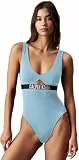 Calvin Klein Damen Badeanzug One Piece mit Cut-Out, Blau (Skim Blue), XL