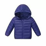 KODMNSW Steppjacke Leicht Mädchen Daunenjacke Winterjacke mit Kapuze Puffer Jacke Warm Winter Coat Kinder Outdoorjacke Baumwolljacke Pufferjacke Wintermantel Softshelljacke Dunkelblau 7 Jahre