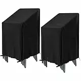 GARPROVM Schutzhülle für Gartenstühle 2 Stück, Abdeckung für Stapelstühle 72 * 72 * 120cm, Wasserdicht Stuhlabdeckung Oxford Stoff Wetterfest Gartenstuhl Abdeckung für Gartensessel Balkonstühle