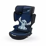 Bebeconfort Disney RoadFix i-Size, Kindersitzerhöhung mit Rückenlehne, 3,5–12 Jahre (100–150 cm), Folgekindersitz Stitch Disney, Klappbar, Leicht (4,4 kg), 14 Kopfstützenpositionen, Authentic Stitch