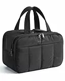 BAGSMART kulturbeutel Damen, Reise Kosmetiktasche Groß Kulturtasche zum Aufhängen für Frauen, Makeup Taschen Organizer mit Griff für Reisen, wasserdichte Waschtasche, Schwarz