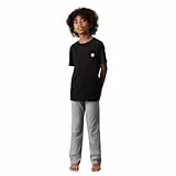Calvin Klein Jungen Pyjama-Set Knit Kurz, Mehrfarbig (Pvhblack/W/Greyheather), 12-14 Jahre