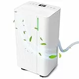 EUHOMY Luftentfeuchter gegen Schimmel: 12L/24H Tragbarer Luftentfeuchter, Geeignet für bis zu 25㎡, Auto/Trocken/Schlaf-Modus, 1,8L Abnehmbarer Wassertank, 24H-Timer, Feuchtigkeitsdisplay