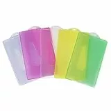 Vicloon Ausweishüllen,2 Karten Ausweishalter, Harte Transparente Ausweiskarte mit Daumenschlitz, Ausweishülle Bunt für Büro Schulausweise Kreditkarten