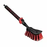 Tom PaR Waschbürste I Wasser bürste I Autowaschbürste mit Wasseranschluss I Schnellverschluss für das Wasserventil I Dicht angeordnete Borsten I Komfortabler Griff I Länge: 54 cm I Rot