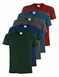 ALPIDEX Herren T-Shirts 5er Set V-Ausschnitt 100% Baumwolle Shirt Basic Kurzarm Shirts Einfarbig S M L XL XXL 3XL 4XL 5XL, Größe:XL, Farbe:Earth