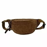 Valleycomfy Umhängetasche Dame, Modische Cord-Hüfttasche, Unisex Cord Bauchtasche für Outdoor Sport Reise Laufen (Braun)