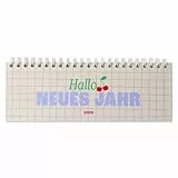 Odernichtoderdoch Tischkalender „Hallo neues Jahr' | 30,0 x 10,5 cm | 120 Seiten | Klapp-Kalender | Mit To-Do-Listen & Notizfeldern | Hardcover (Version 2026)