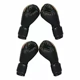 GLEAVI 2 Paar Boxhandschuhe 6oz PU mit Flammenmotiv Atmungsaktiv Sparringshandschuhe für Kickboxen MMA Boxsacktraining Geeignet für Jungen und Mädchen