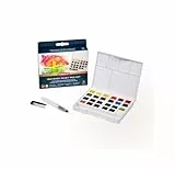 Derwent Inktense Paint 24 Pan Palette, Set of 24, Half Pan Size, Water-Soluble, Ideal for Painting & Crafts on Paper & Fabric, Professional Quality, 2306318