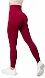 Bellivalini Sport Leggings Damen High Waist Po Push Up Gym Fitness BLV50-255 (Rotwein, L)