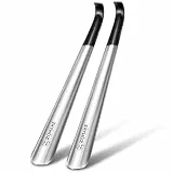 ZOMAKE Schuhlöffel Lang Metall 42 cm, Schuhanzieher Lang Edelstahl für Senioren, Alle Altersgruppen - Müheloses Anziehen ohne Bücken, Ergonomisch - Praktisches Geschenk für Zuhause & Reise(2er Set A)