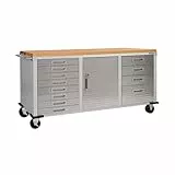Seville Classics UltraHD Fahrbare Werkbank mit 12 Schubladen, für Büro, Garage, Werkstatt, 182,9 x 50,8 x 95,2 cm, Granit