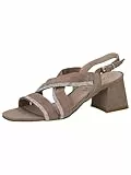 CAPRICE Damen Sandalen mit Absatz mit Strasssteinen mit Riemchen, Braun (Mud Comb), 39 EU