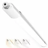 Peasur Feuchtraumleuchte LED 120CM, 3000K/4000K/6500K LED Deckenleuchte Röhre 36W 3960LM Leiste Flach, IP65 Wasserfest Lampe Lichtleiste für Werkstattlampe Kellerlampe Leuchtstoffröhre