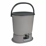 Skaza Bokashi Essential Biomülleimer Küche (15,3 Liter) + Base – Komposteimer Küche und Garten aus recyceltem Kunststoff – Starter Set + incl. 1 kg Fermentation Starter (Hellgrau)