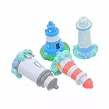 balacoo 4 Stück Teiliges Mediterranes Leuchtturm Deko aus Robustem Resin Handgefertigte Miniatur Figuren für Tisch und Gartendekoration Nautisches Wohnaccessoire mit Detailreicher