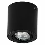 Osram Spot Surface Round Deckenaufbauspot, schwarz, mit GU10 Sockel, kann mit einfacher oder smarter Lampe bestückt werden, flexibler Ausstrahlwinkel, Schutzklasse IP20, hochwertiges Gehäuse
