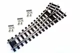 Weiche Links vernickelt R3 R 120 cm mit Schienenverbinder für Gleisbau - Gartenbahn Spur-G