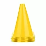 Tbest Markierungskegel 6 Stück 18cm Markierkegel Fußballtraining Kegel Warnkegel Fußball Verkehrshütchen Barrieren Plastik Marker Kegel Trainingshilfen für Sport, Fussball, Basketball, Fußball(Gelb)