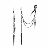 Clyhon Leichte Einzigartige Schwarze Punk Lange Quaste Kette Ohrstulpen Ohrringe 316L Edelstahl Vintage Eimer Ohrstecker Bergsteiger Ohrringe