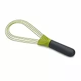 Joseph Joseph Twist Schneebesen - 2 in 1 - Flach und Ballonschneebesen, Geeignet für antihaftbeschichtetes Kochgeschirr, Silikon, Grau / Grün, 280