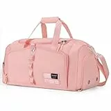 YOUNGOA Sporttasche für Damen, 25L Kleine Reisetasche & Gym Bag mit Schuhfach und Nassfach, Rosa