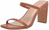The Drop Damen Avery Square Toe Two Strap High Heeled Sandalen - Toffee - Gr. 36.5 EU