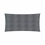 Lumaland Sonnensegel Rechteckig 2 x 4 Meter | Wetterbeständiger Sonnenschutz inkl. Befestigungsseile | Terrasse, Garten & Balkon Schattenspender aus HDPE Segelstoff mit UV Schutz [Dunkelgrau]