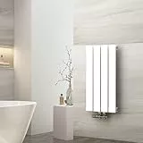 EMKE Design Heizkörper Klein, 600x304 mm Vertikal Flachheizkörper mit Mittelanschluss, Einlagig Weiß Paneelheizkörper Wandheizkörper für Bad, Schlafzimmer & Wohnzimmer, 210W