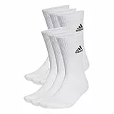 adidas Unisex Cushioned Sportswear Crew Socks 6 Pairs, White / Black, 46-48