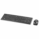 Hama Funk-Tastatur mit Maus Set (deutsches QWERTZ Tastenlayout, 12 Media-Tasten, kabellose optische Maus, 2,4 GHz, USB-Empfänger) Windows Keyboard Funkmaus-Tastatur-Set schwarz