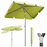 Sekey Sonnenschirm Balkon 2-in-1 SET | Sonnenschirm Rechteckig 200x125cm mit UPF50+ & GRS-zertifiziert | Sonnenschirme + Sonnenschirmhülle für Balkon, Terrasse & Garten