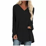 Tops Teenager Mädchen Y2k Clothes Rollkragenpullover Damen Damen Tshirt Damen Oberteile Bluse Hoody Damen Mit Kapuze Longsleeve Damen Damen Pullover Damen Hoodie Kapuzenpullover Damen(3-Black,L)