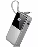 Power bank 10000mAh PowerBank mit Kabel, PD 15W High-Speed portable Ladegerät (USB-C Input & Output), Externe Handyakkus mit LED Display, Kompatibel mit iPhone 16 15 14 13 12 Pro Max Plus Samsung iPad