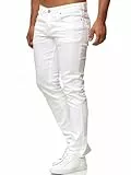Tazzio Jeans Herren Slim Fit Stretch Jeanshose Hose Denim 16533 (34/32, Weiß)